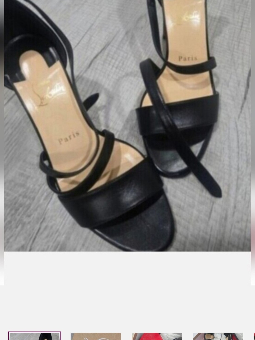Christian Louboutin Black Leather Strappy High Heel Sandals